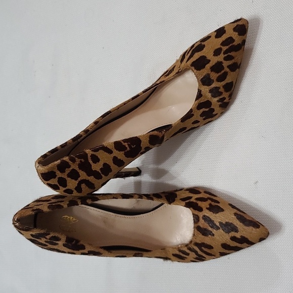 Victoria's Secret Womens Leather Stiletto Pumps Shoes Cheetah Print Cow Hide 7.5 - Picture 1 of 12
